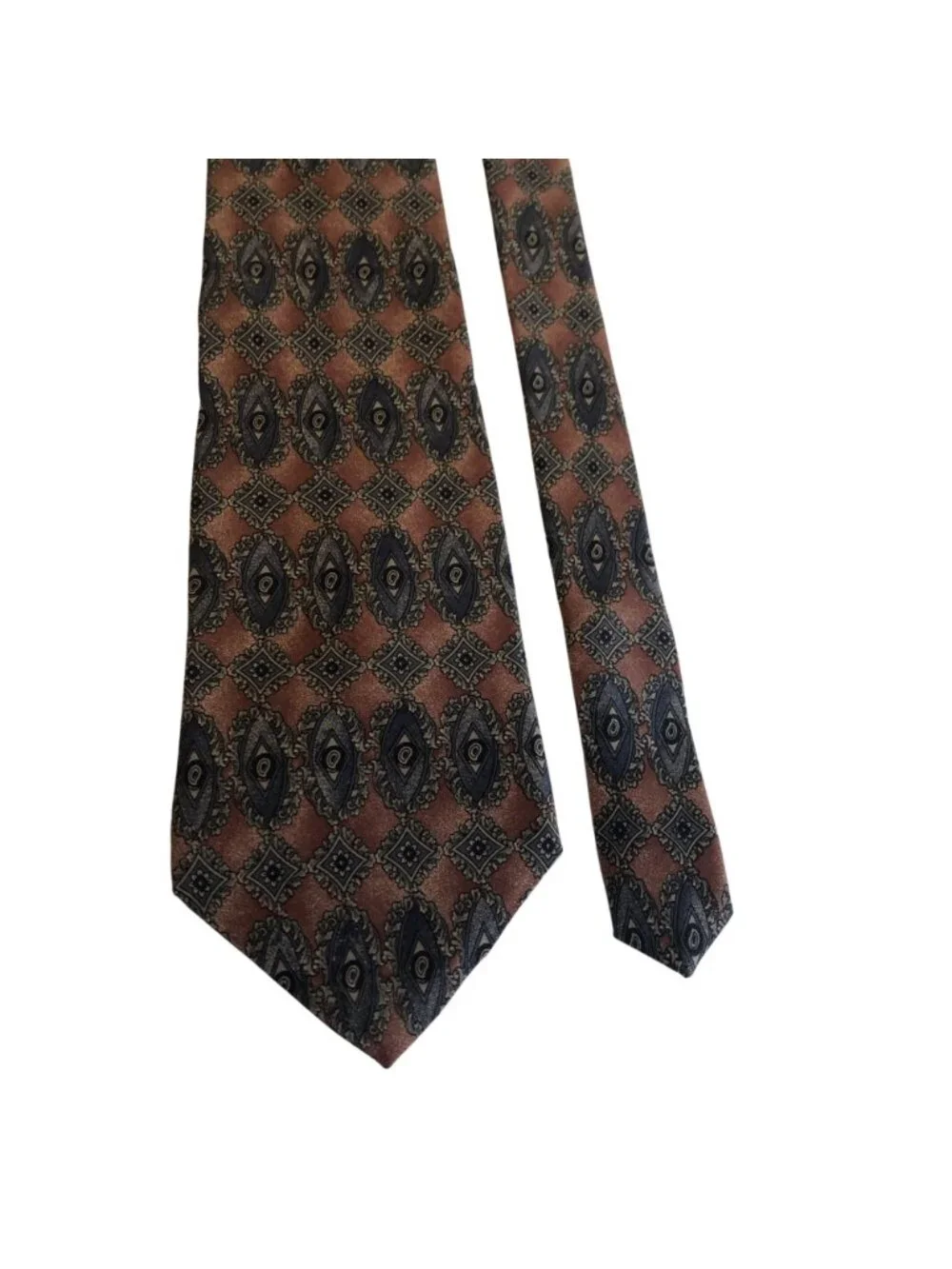 Zylos George Machado Silk Geometric Mauve Blue Mens Necktie Office Formal Gift